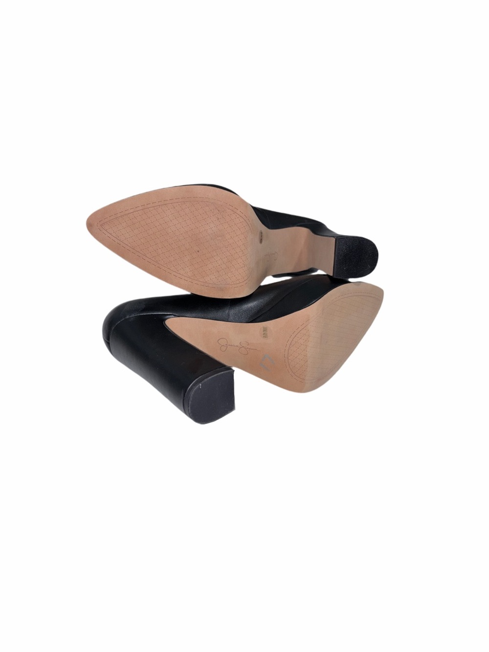 Jessica Simpson Glynis Platform Pumps Black Leather Chunky Heel Size 10 - Picture 8 of 11
